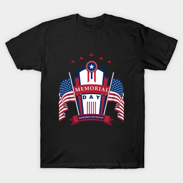 Memorial Day, Remember And Proud T-Shirt by TopozihDesigner